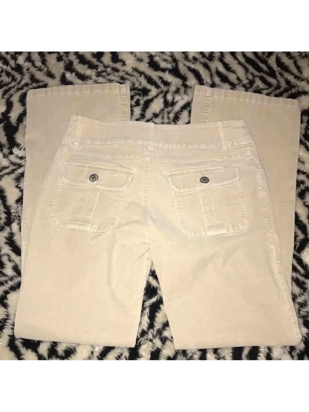 Iris Tan Corduroy Jeans size 5 bootcut with Button-Flap Back Pockets